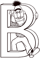 A coloring page of sesame street